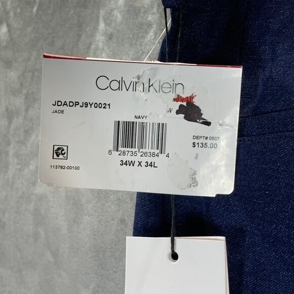 CALVIN KLEIN Men's Navy Slim-Fit Knit Suit Separate Dress Pants SZ 34X34 - Picture 12 of 13